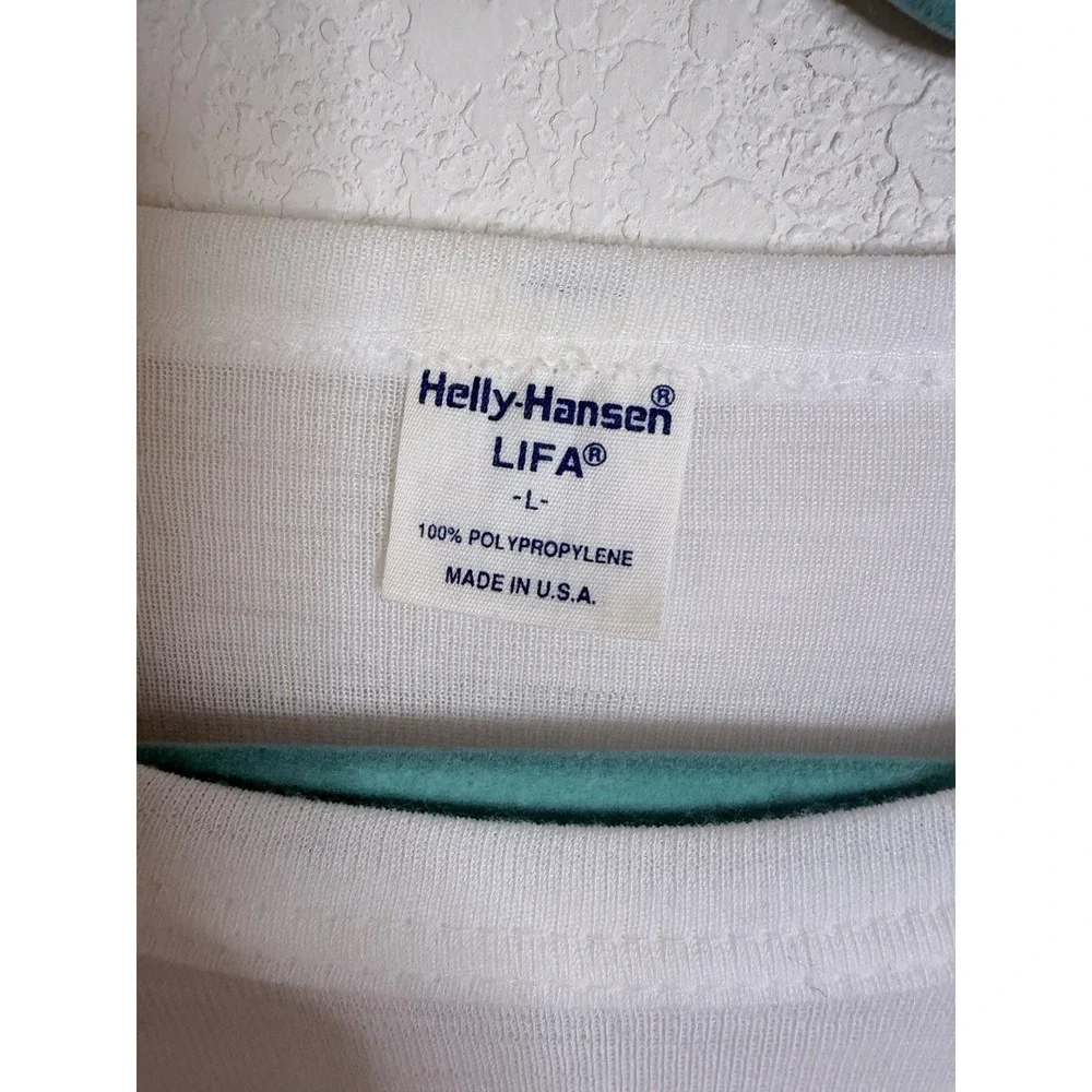Helly Hansen Shirt Men L HH LIFA Stripe Crew Base Layer Long Sleeve